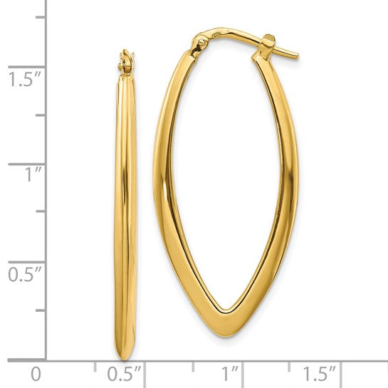 14KT Yellow Gold Polished Fancy Hoop Earrings
