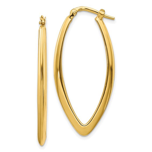 14KT Yellow Gold Polished Fancy Hoop Earrings