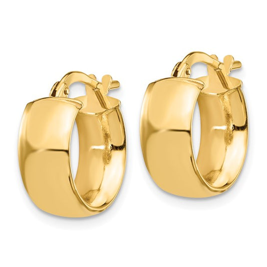 14KT Yellow Gold 6mm High Polished Hoop Earrings
