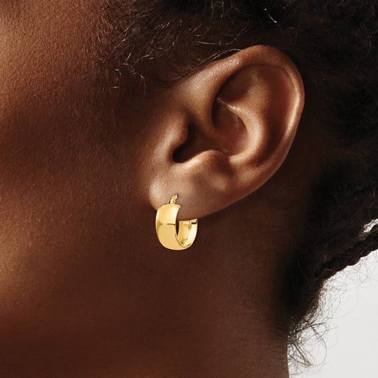 14KT Yellow Gold 6mm High Polished Hoop Earrings