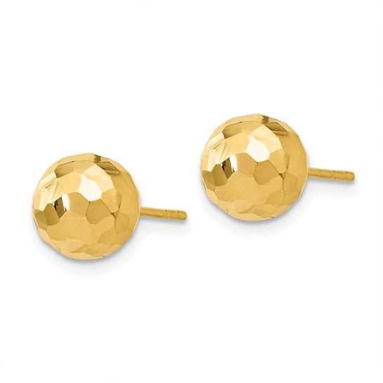 14kt Yellow Gold Polished Faceted Post Earrings