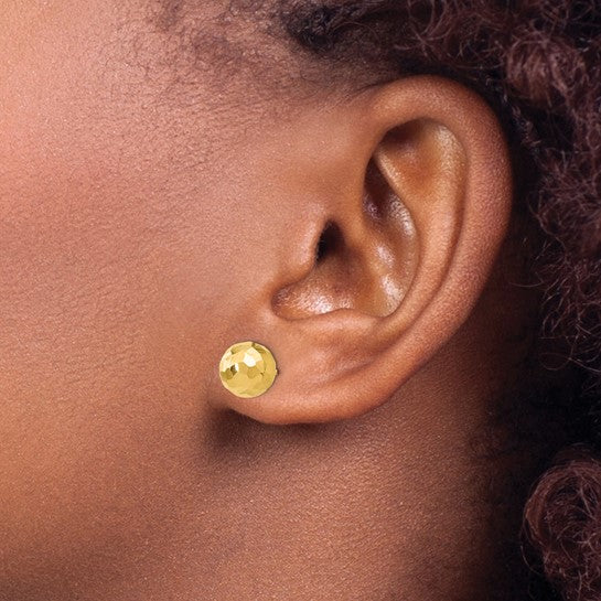 14kt Yellow Gold Polished Faceted Post Earrings