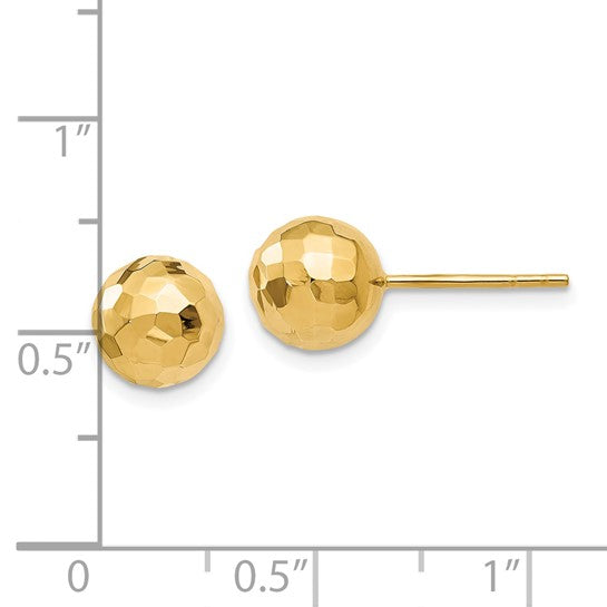 14kt Yellow Gold Polished Faceted Post Earrings