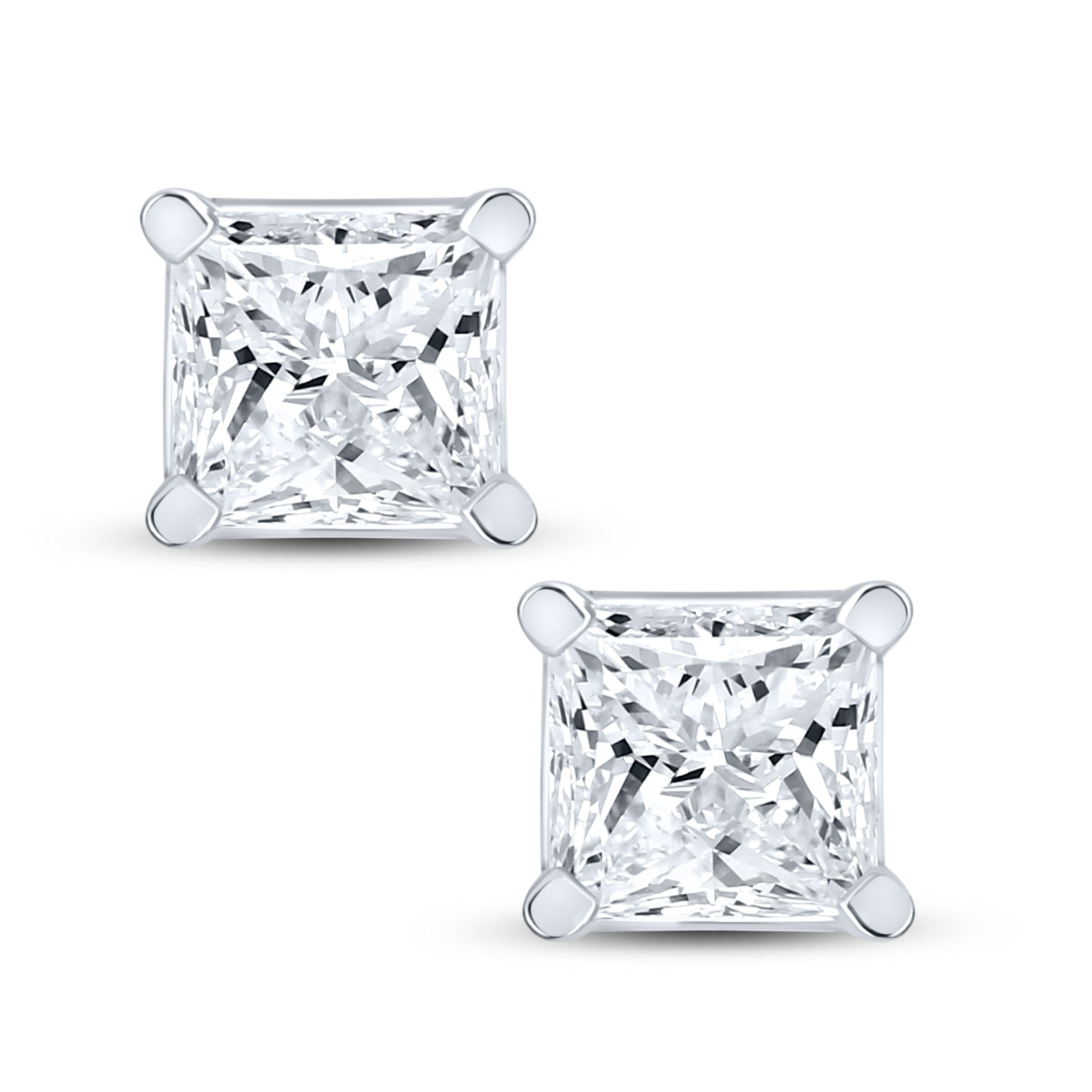 14kt White Gold 1 ctw Lab Diamond Studs