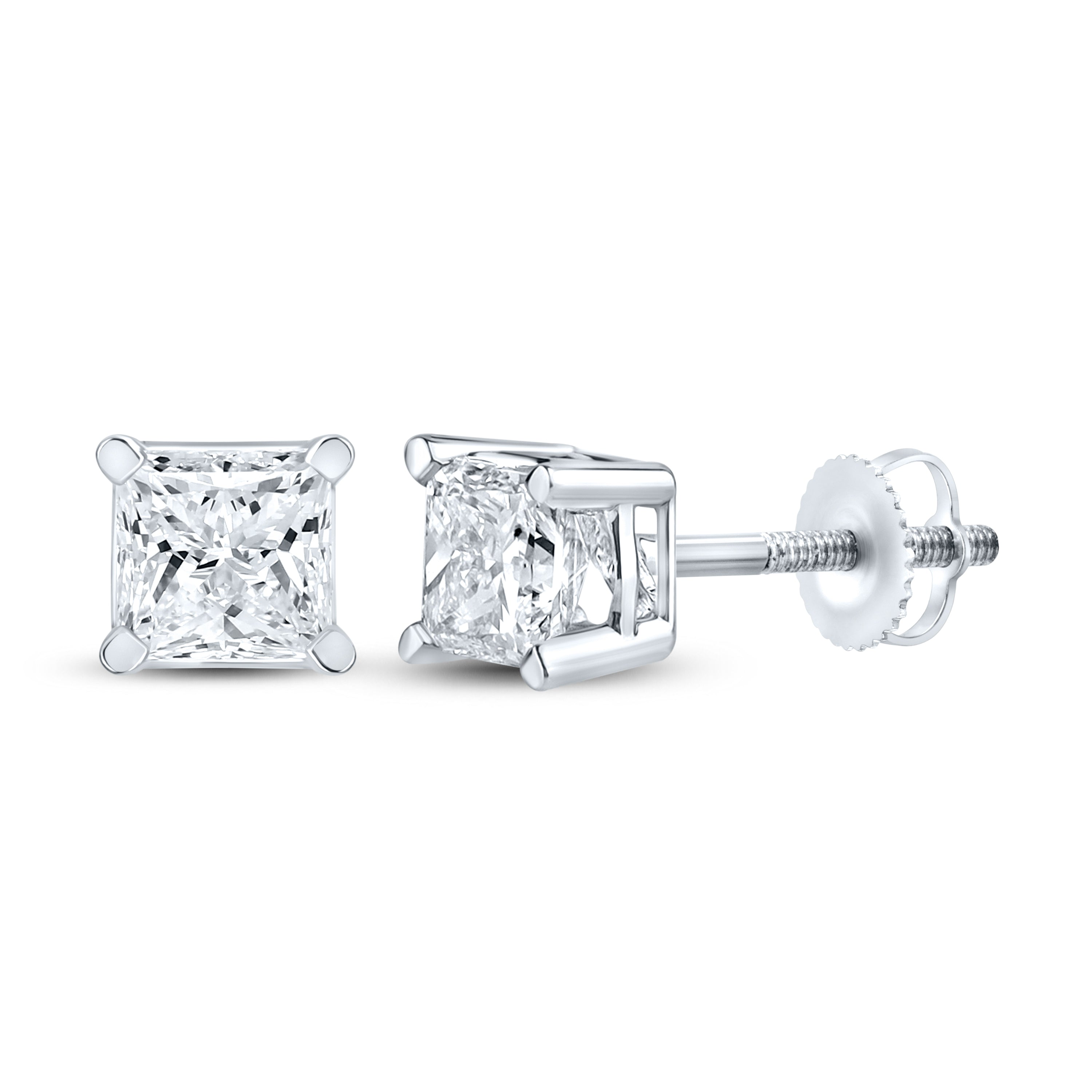 14kt White Gold 1 ctw Lab Diamond Studs