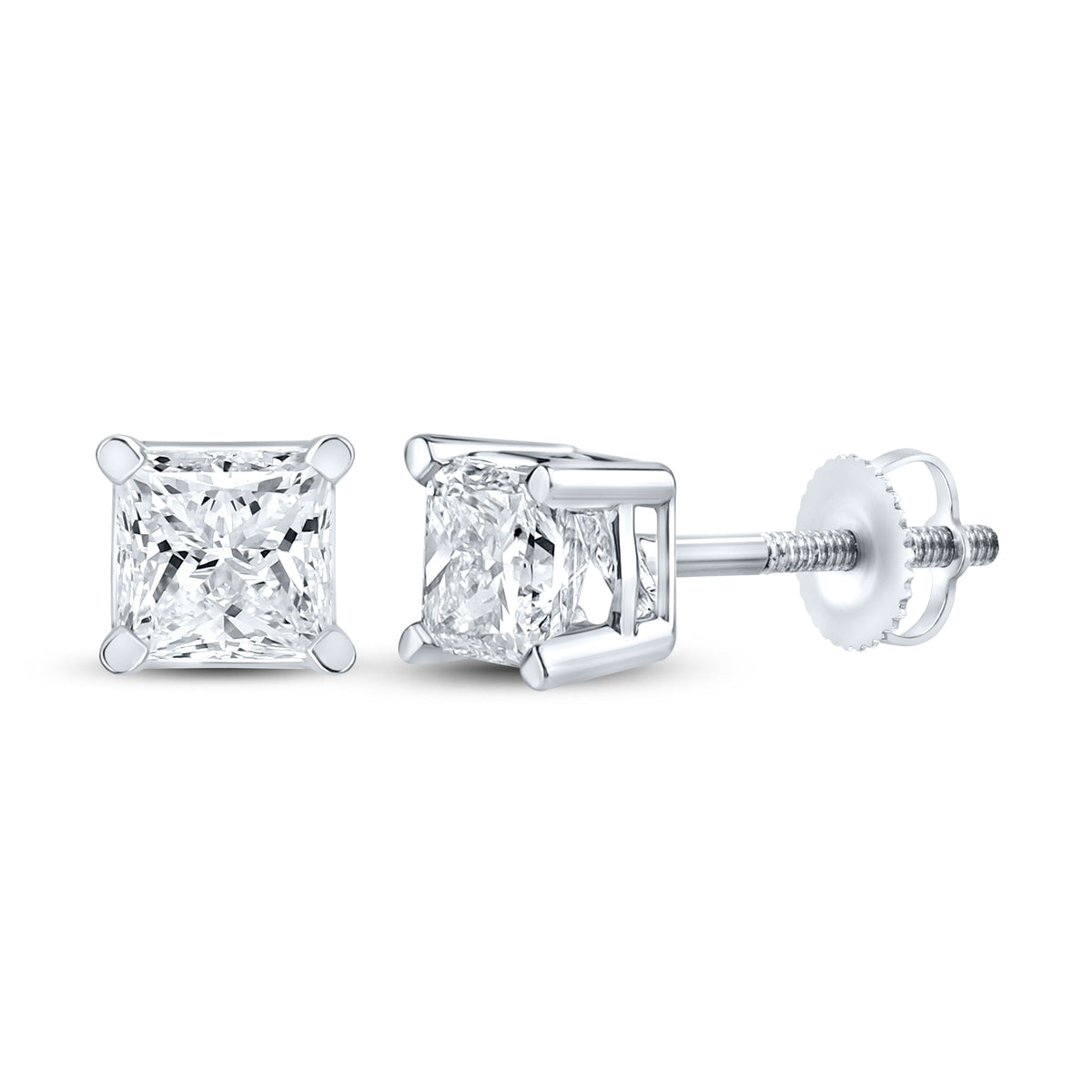 14kt White Gold 1 ctw Lab Diamond Studs