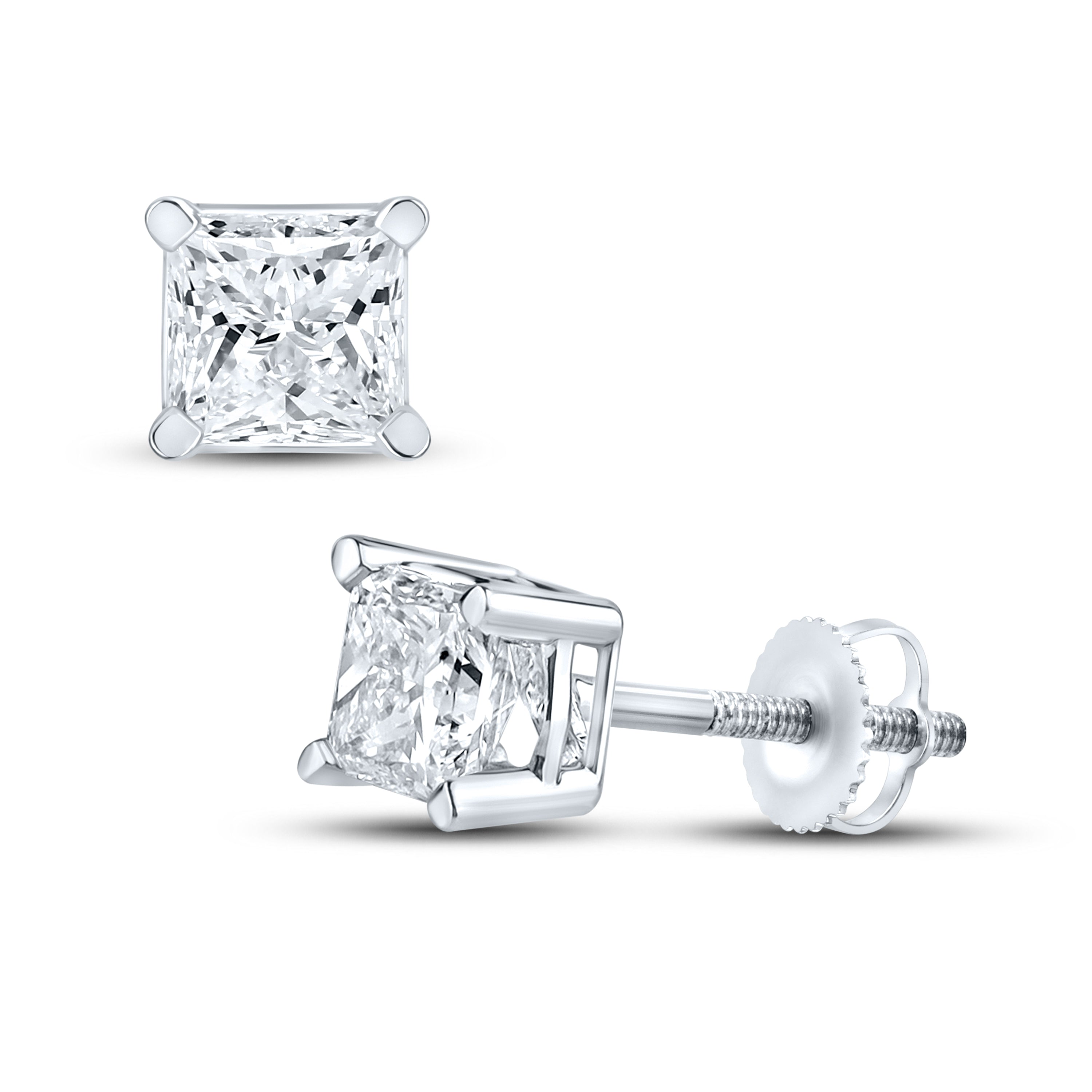 14kt White Gold 1 ctw Lab Diamond Studs