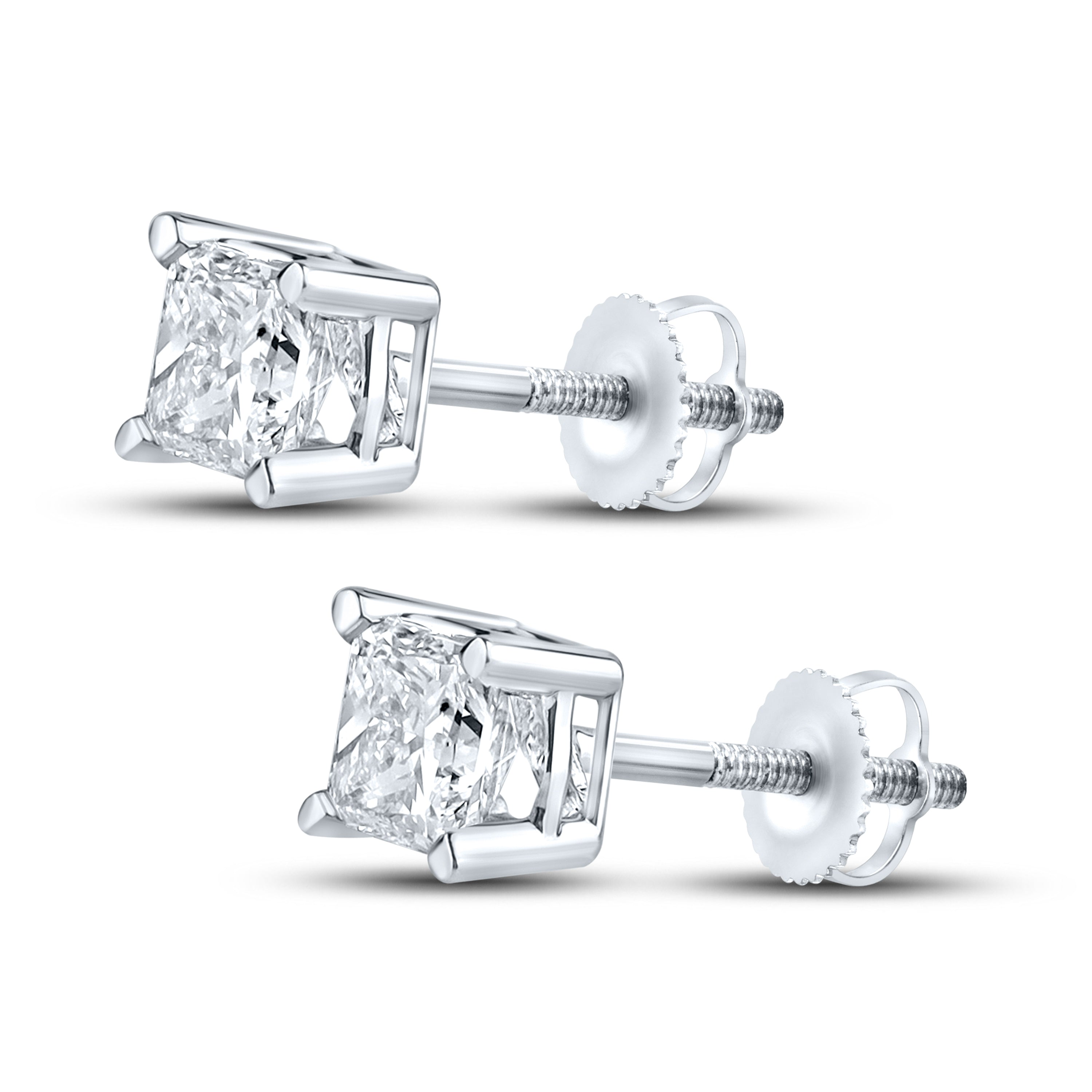 14kt White Gold 1 ctw Lab Diamond Studs