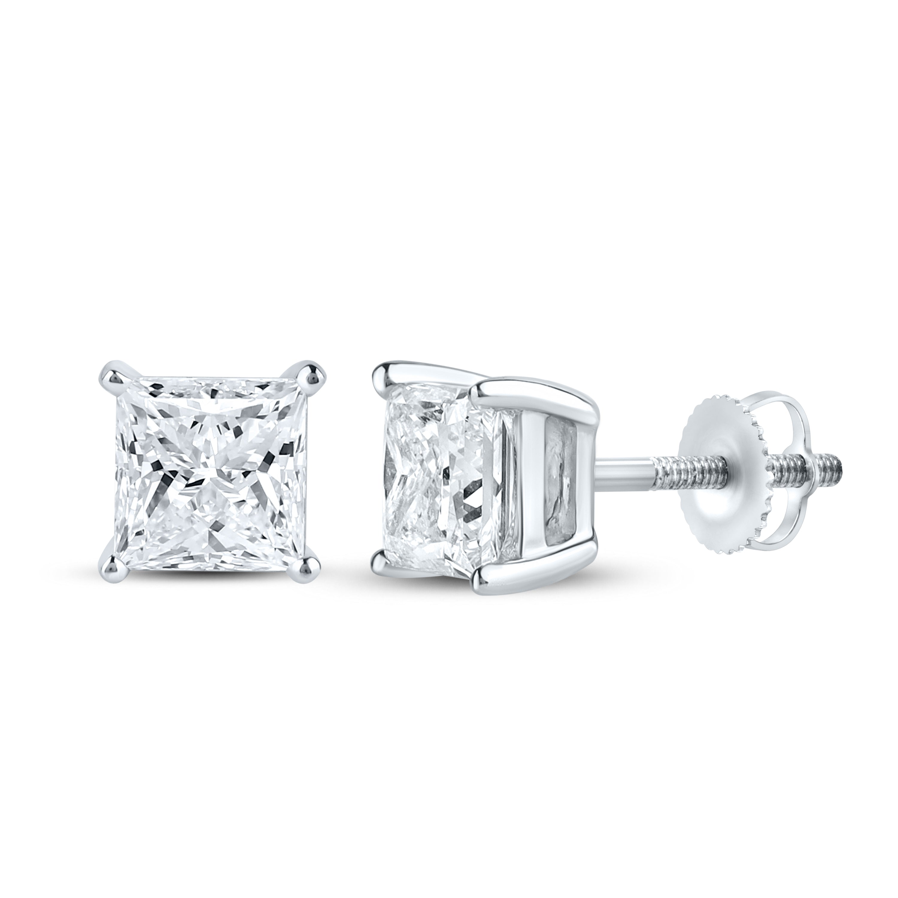 14kt White Gold 2 ctw Lab Diamond Studs