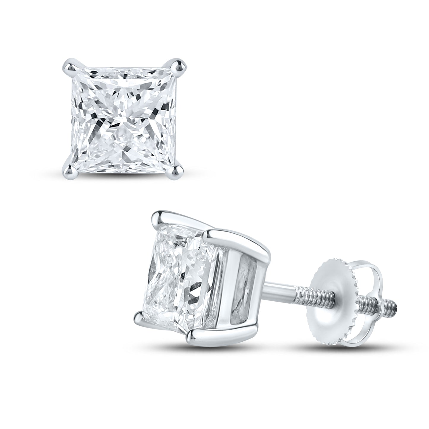 14kt White Gold 2 ctw Lab Diamond Studs