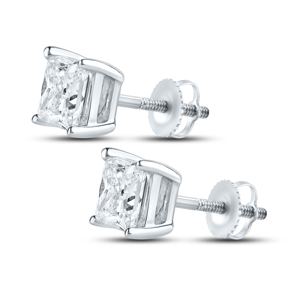 14kt White Gold 2 ctw Lab Diamond Studs