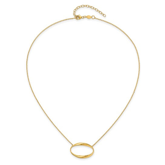 14KT Yellow Gold Polished with 1in ext. Necklace