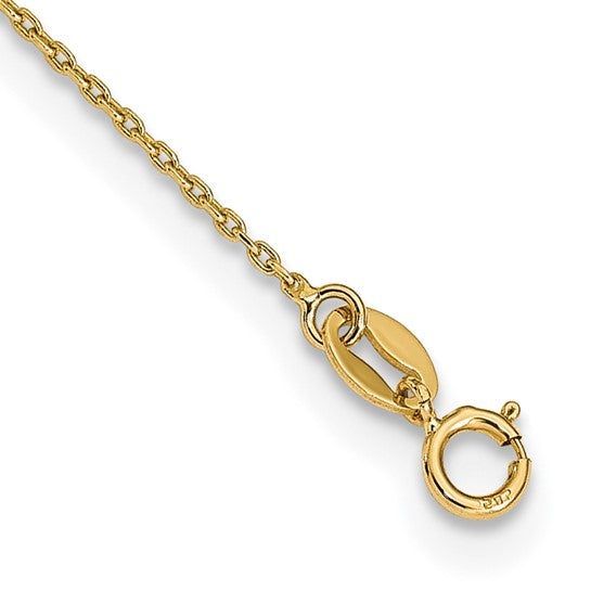 14KT Tri-color Sideways Cross Beaded Rosary Style 18 inch Necklace