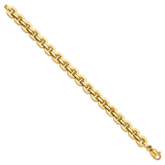 14KT Yellow Gold Men's Polished Fancy Link Bracelet