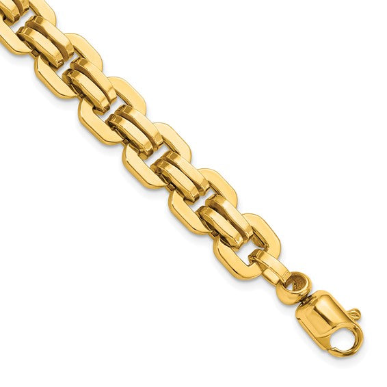 14KT Yellow Gold Men's Polished Fancy Link Bracelet