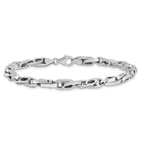 14KT White Gold Polished Fancy Link Bracelet