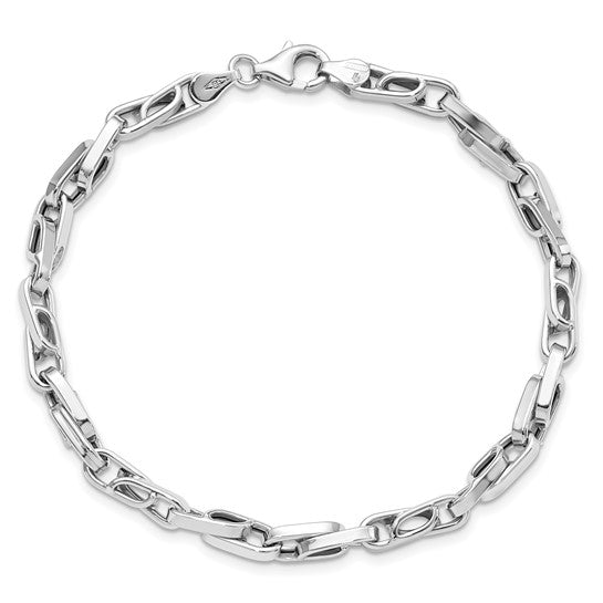 14KT White Gold Polished Fancy Link Bracelet