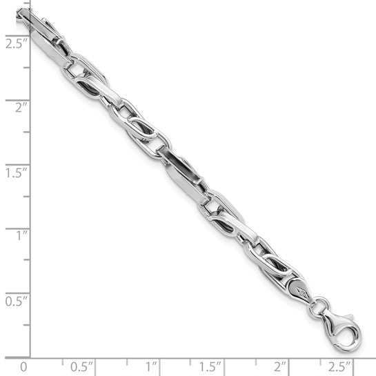 14KT White Gold Polished Fancy Link Bracelet