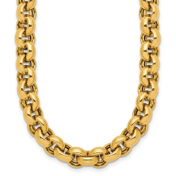 14KT Yellow Gold Polished Rolo Link Necklace