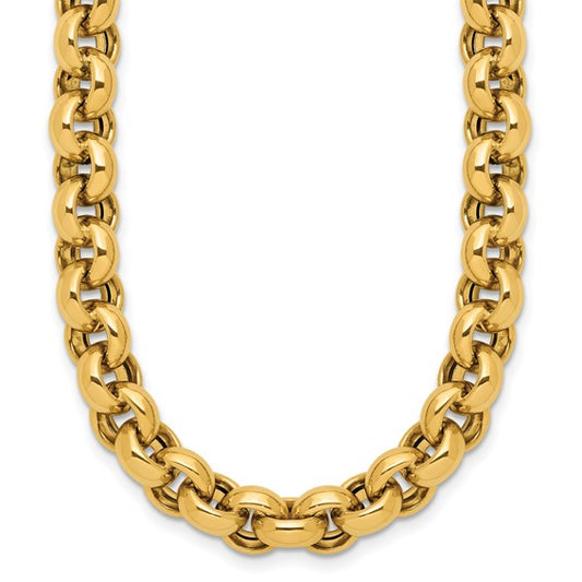 14KT Yellow Gold Polished Rolo Link Necklace