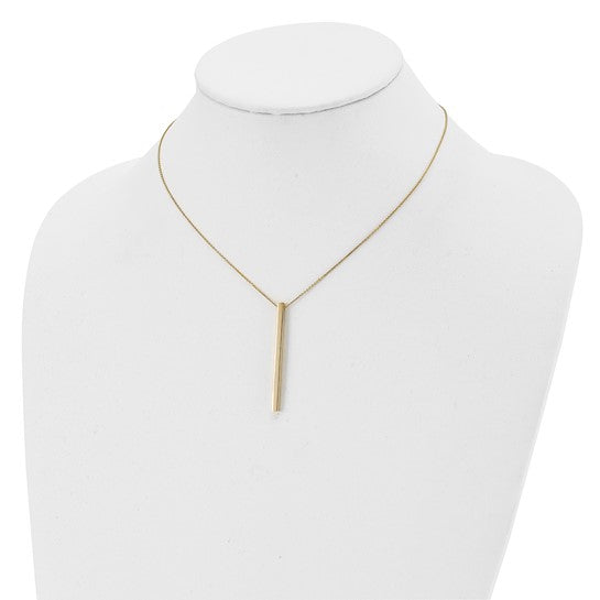 14KT Yellow Gold Polished Bar 2in ext. Necklace