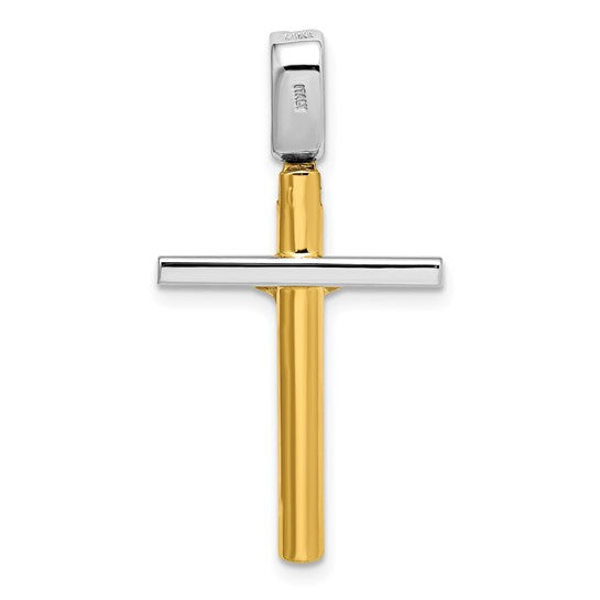 14kt Two-tone Polished Crucifix Pendant