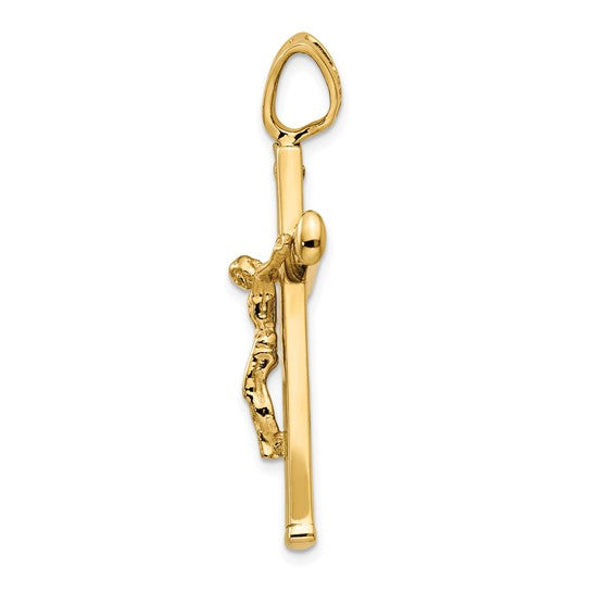 14kt Yellow Gold Polished Crucifix Pendant
