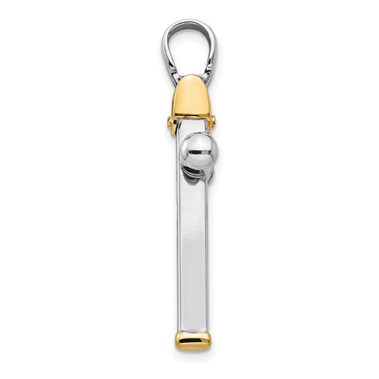 14KT Two-tone Polished Cross Pendant