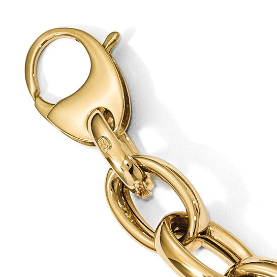 14KT Yellow Gold Polished Fancy Link 8in w/.5 ext. Bracelet