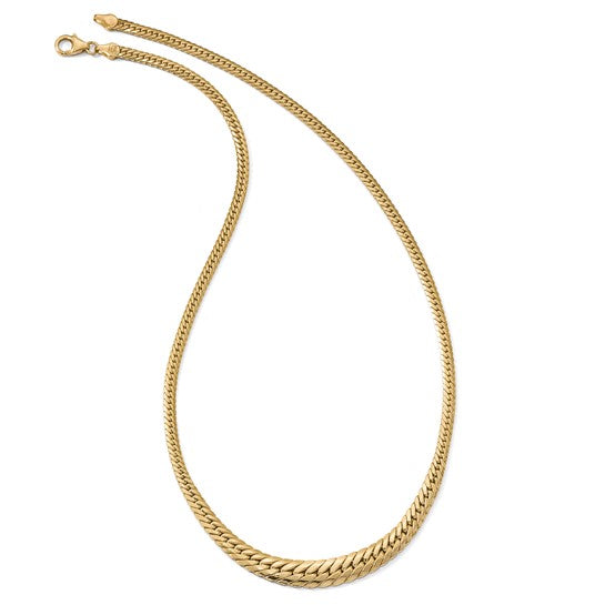 14KT Yellow Gold Polished Graduated Fancy Link Necklace