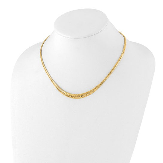 14KT Yellow Gold Polished Graduated Fancy Link Necklace