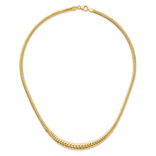 14KT Yellow Gold Polished Graduated Fancy Link Necklace