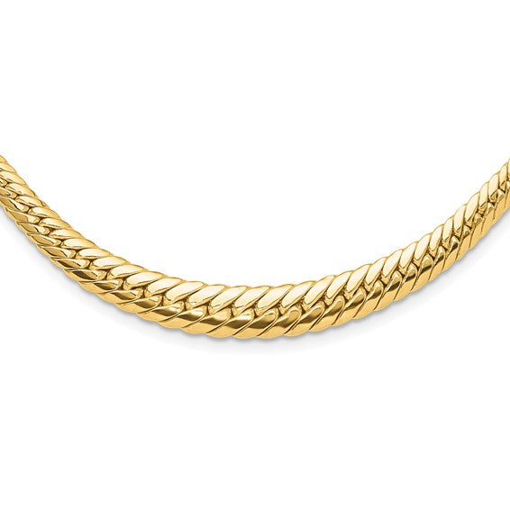 14KT Yellow Gold Polished Graduated Fancy Link Necklace