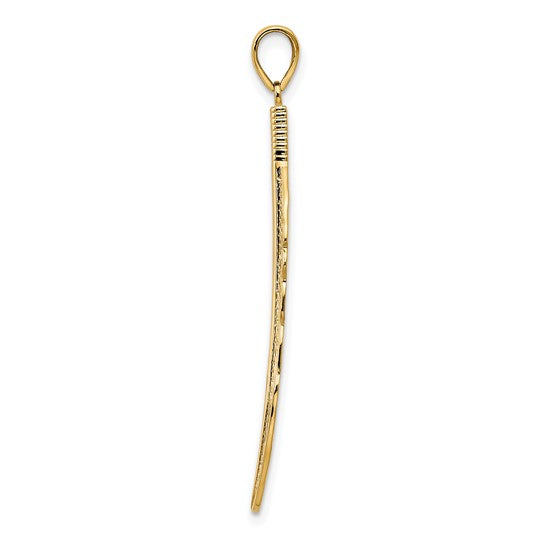 14KT Yellow Gold Feather Pendant