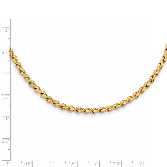 14KT Yellow Gold Polished Fancy Twisted Link Bracelet