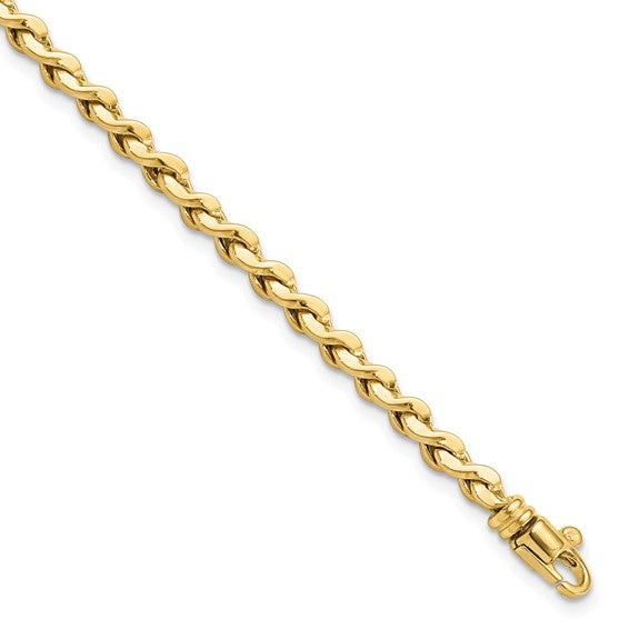 14KT Yellow Gold Polished Fancy Twisted Link Bracelet