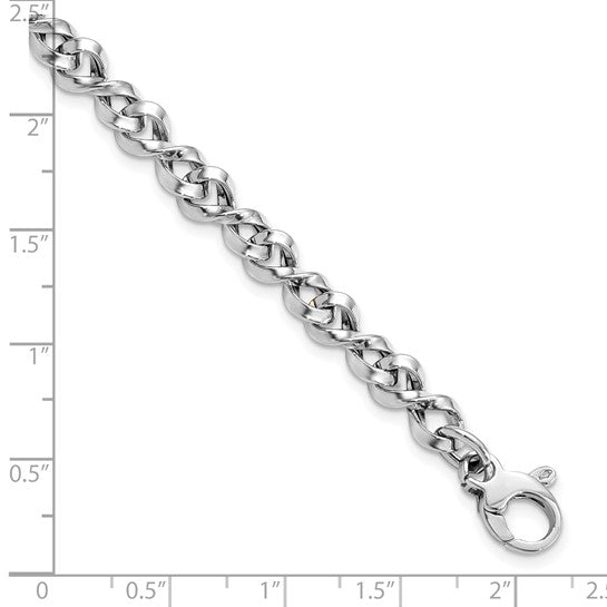14KT White Gold Polished Fancy Twisted Link Bracelet