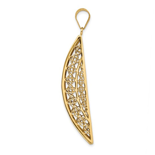 14kt Yellow Gold Polished Hollow Fancy Pendant