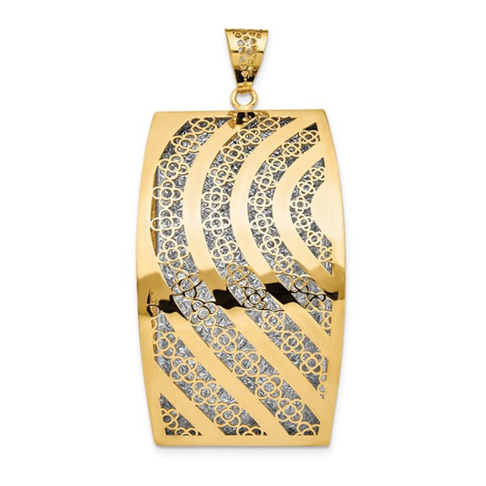 14kt Yellow Gold Polished Hollow Fancy Pendant