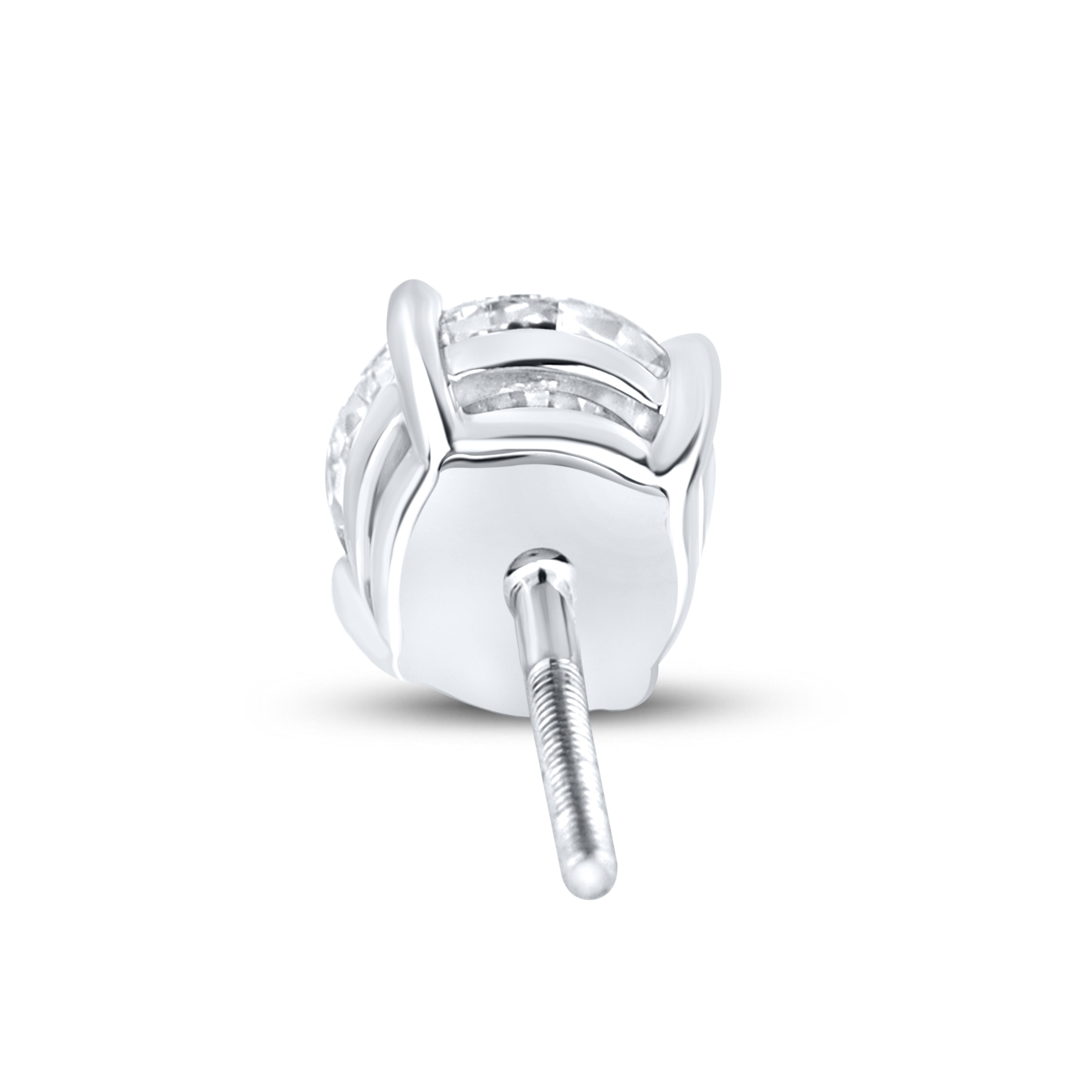 14K White Gold Lab Diamond Studs 1.00ctw