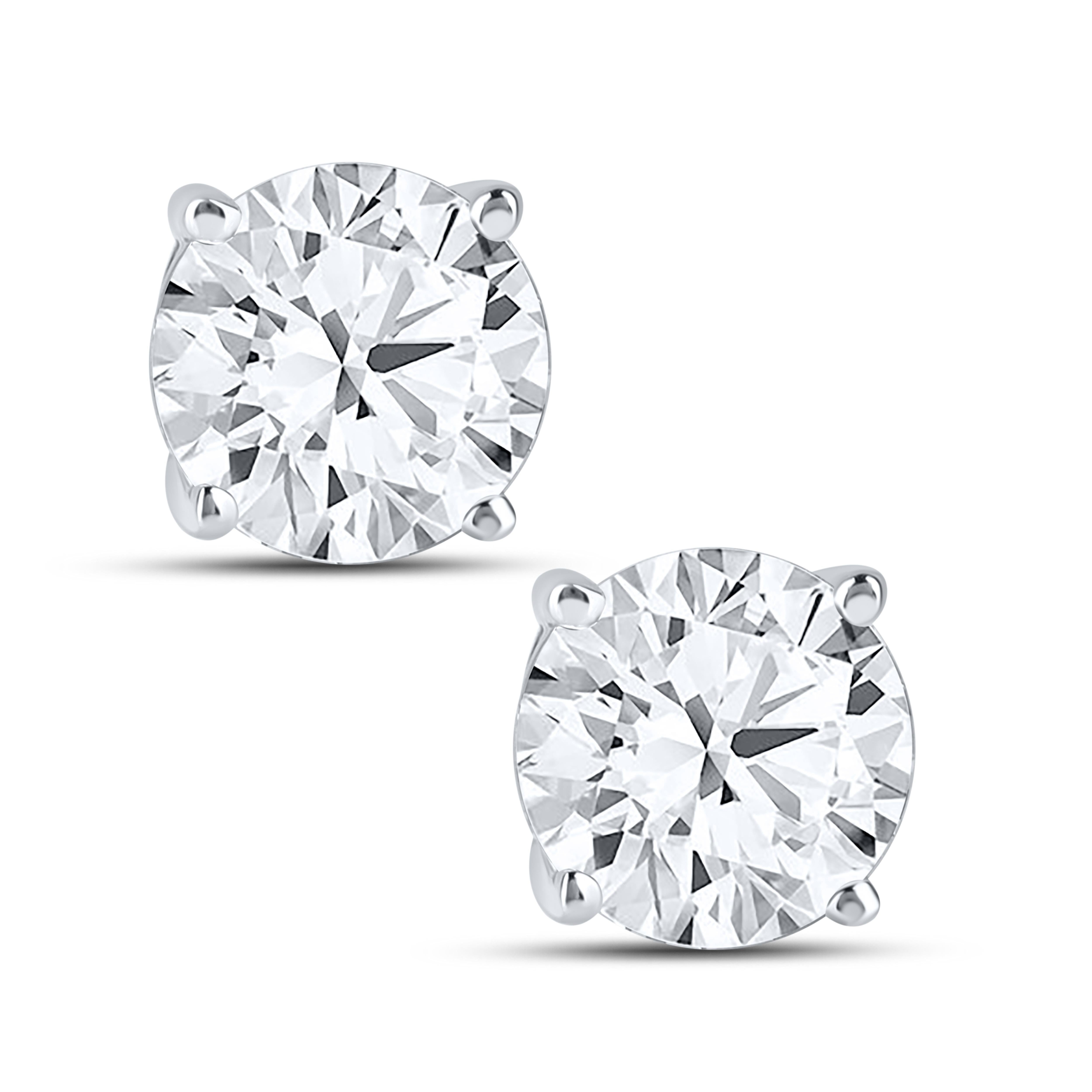 14K White Gold Lab Diamond Studs 1.00ctw