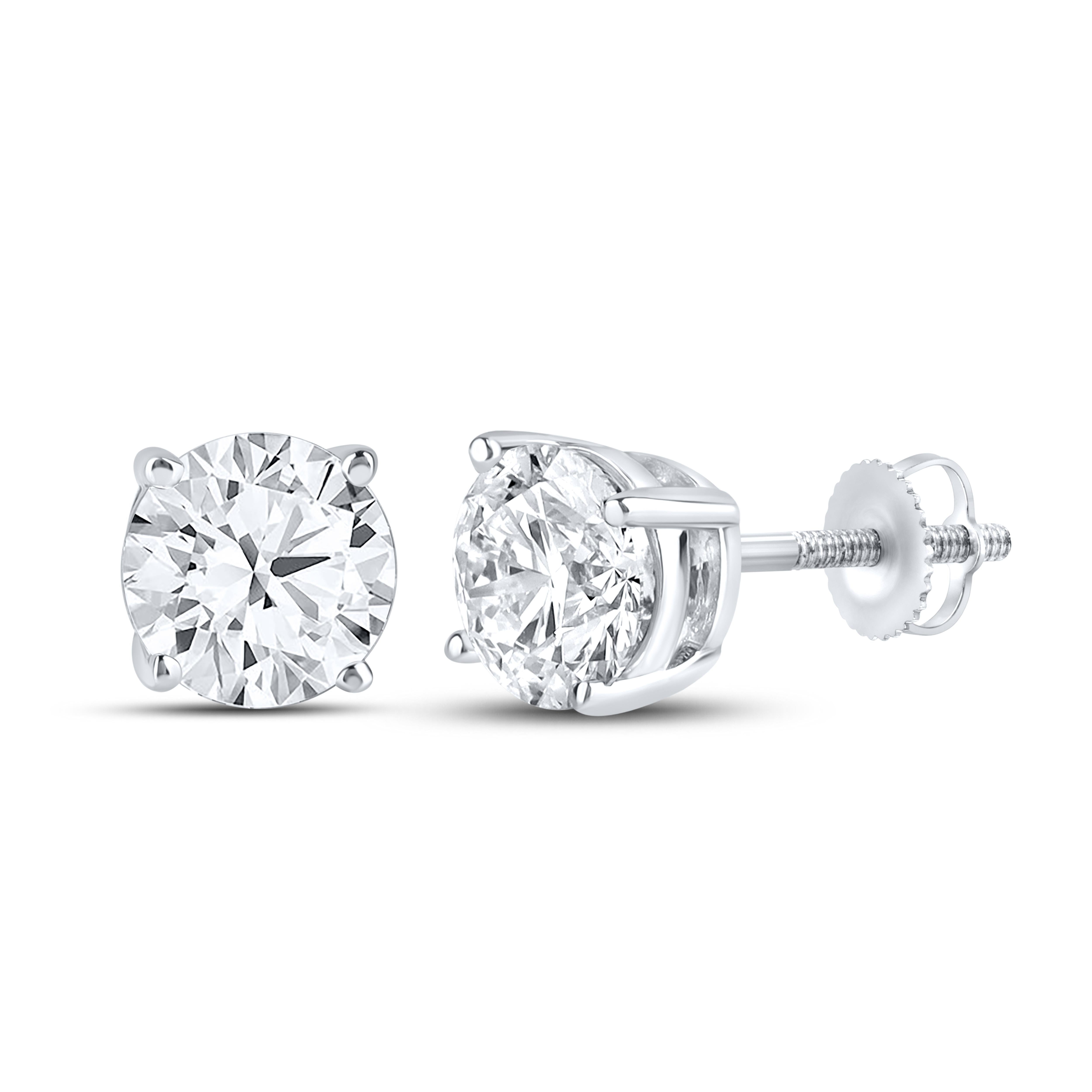14K White Gold Lab Diamond Studs 1.00ctw