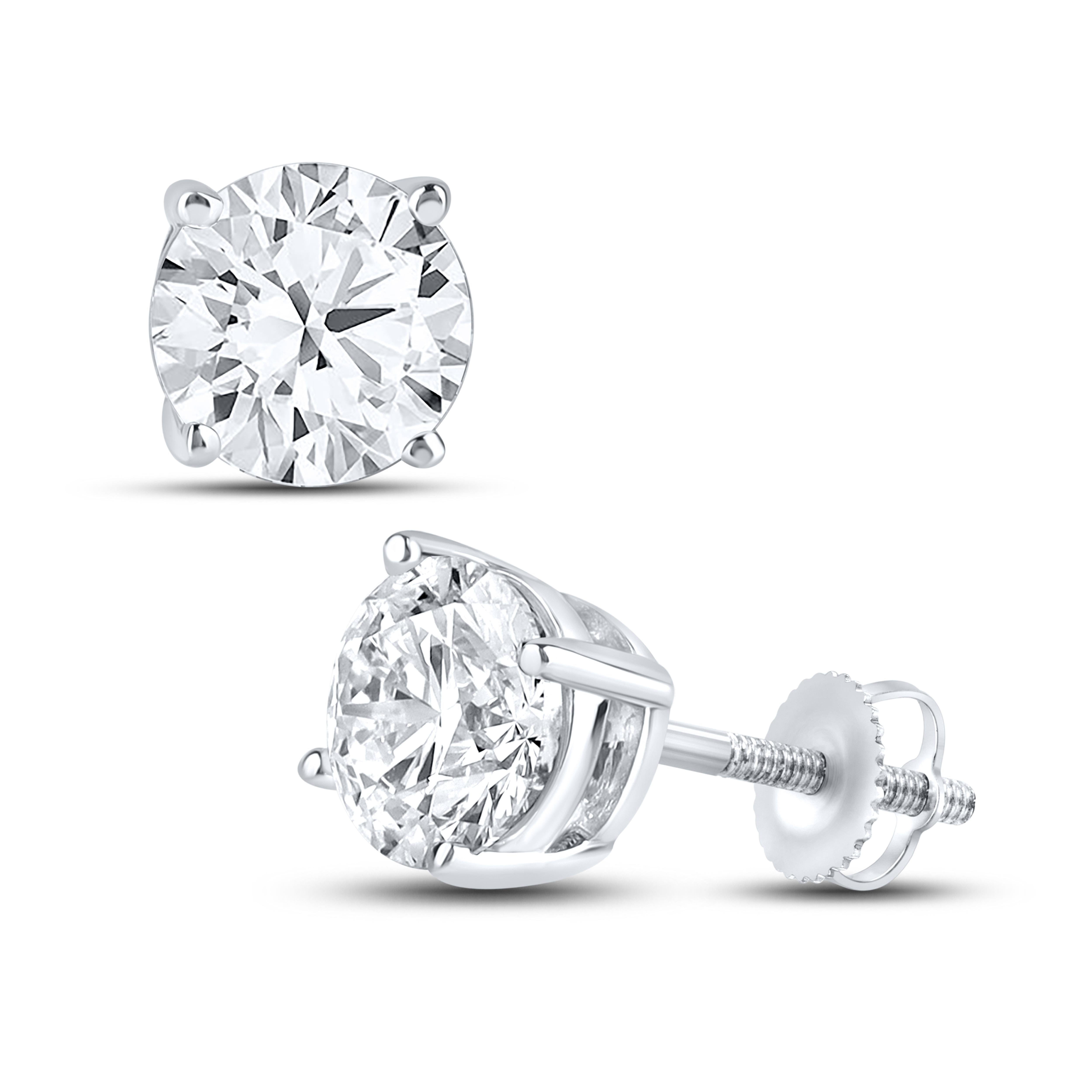 14K White Gold Lab Diamond Studs 1.00ctw