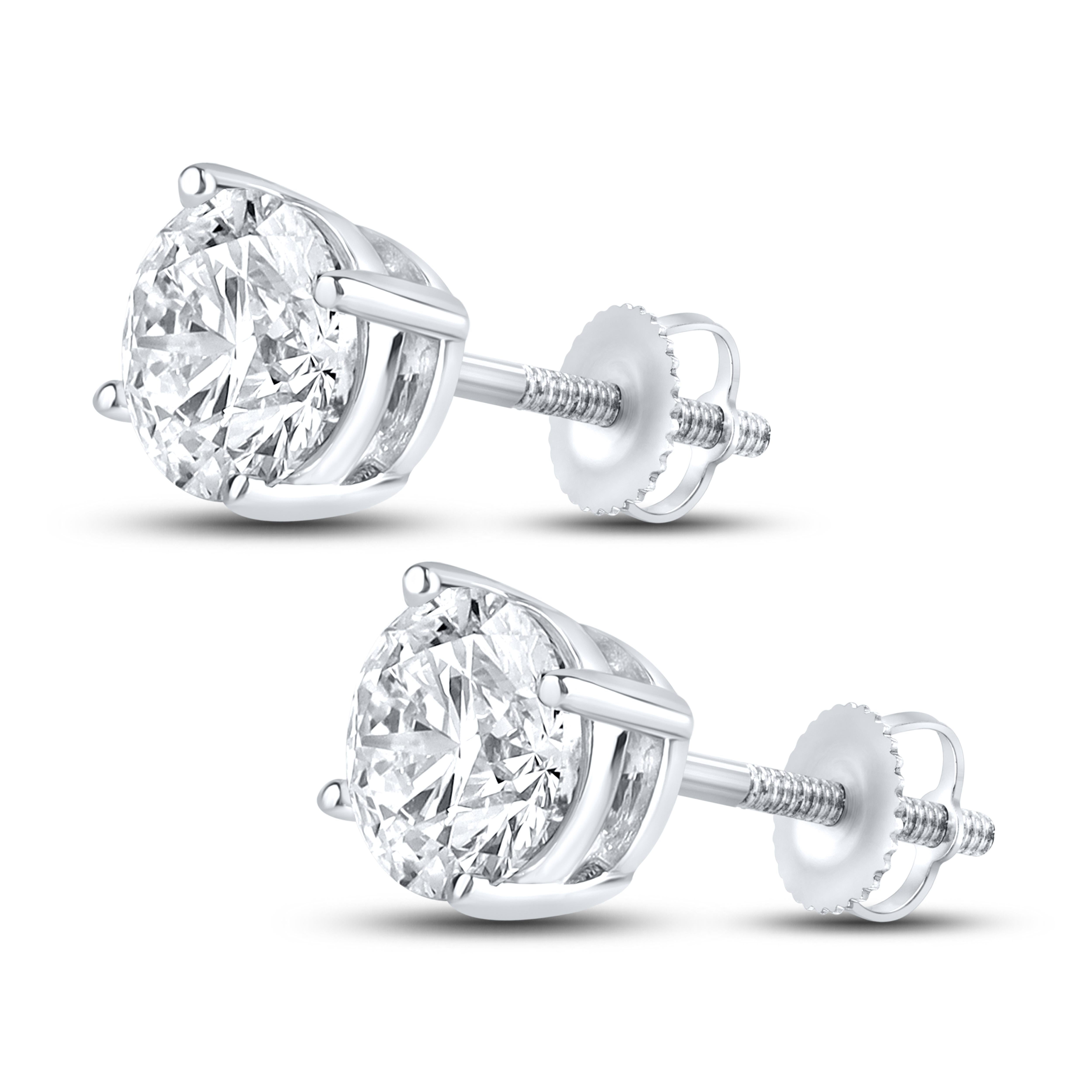14K White Gold Lab Diamond Studs 1.00ctw