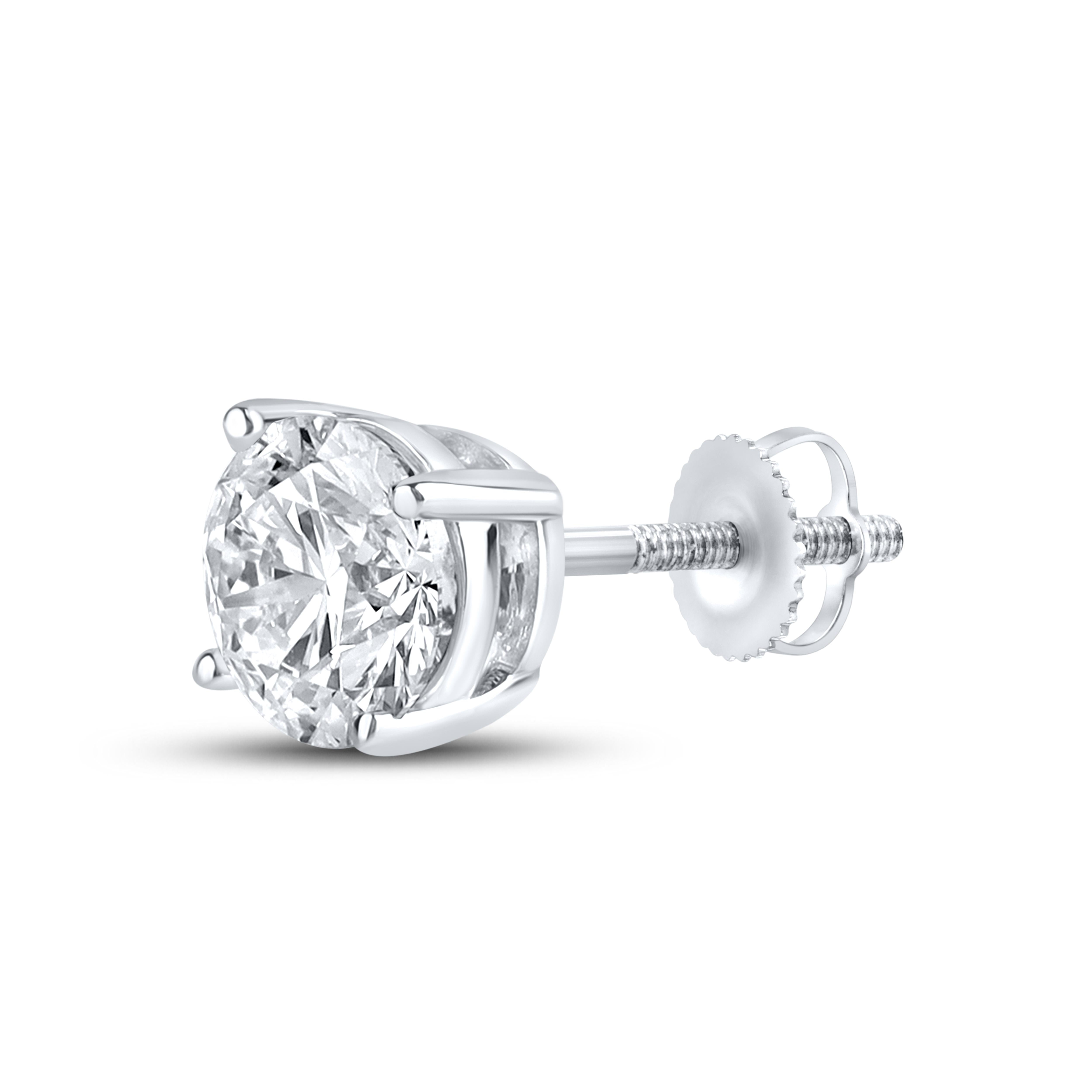 14K White Gold Lab Diamond Studs 1.00ctw