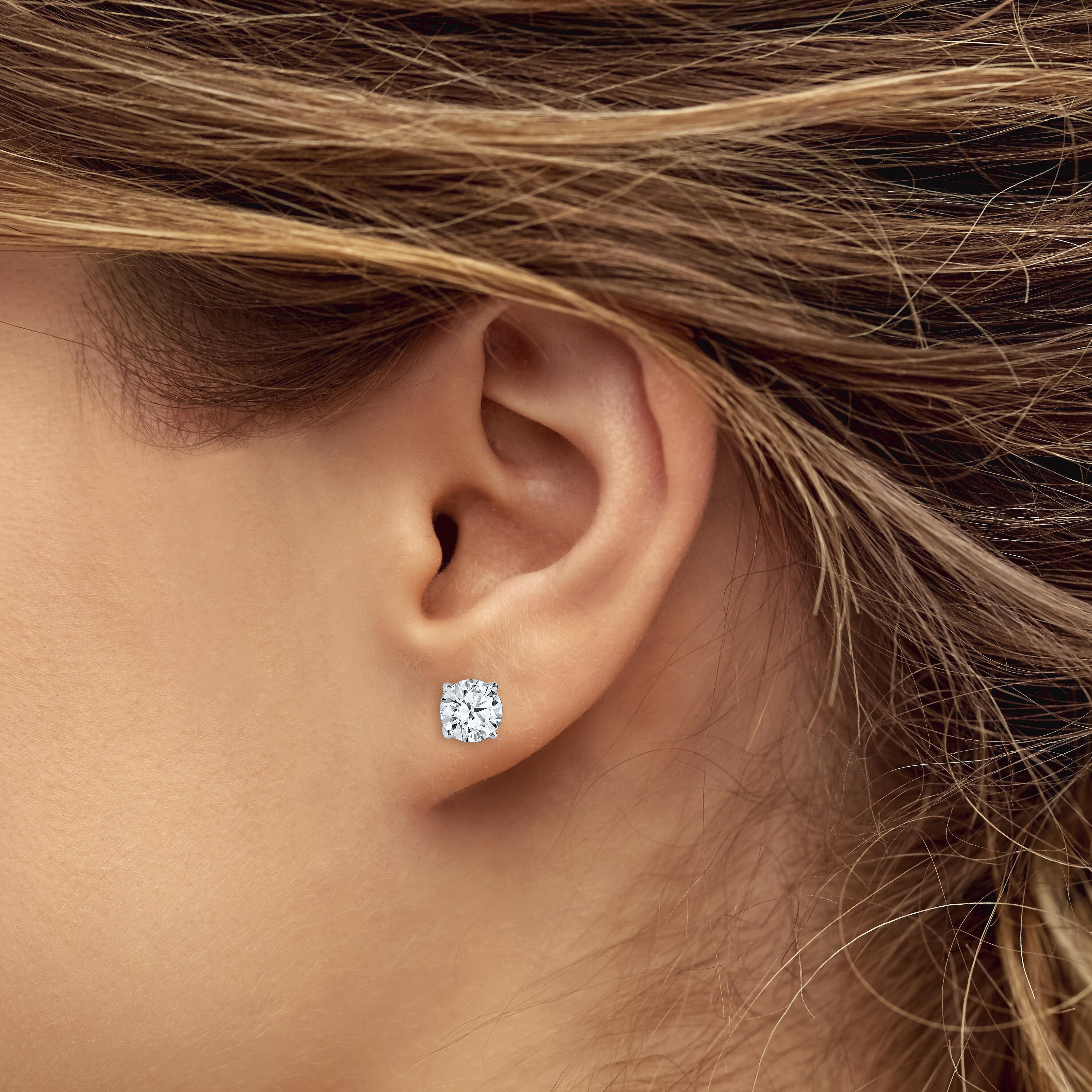 14K White Gold Lab Diamond Studs 1.00ctw