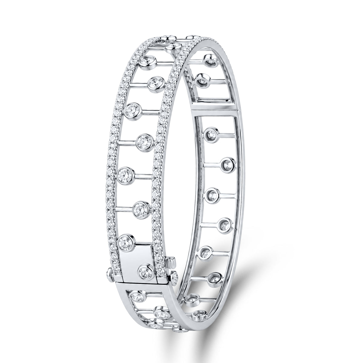 925 Sterling Silver 3.93 CTW Lab Diamond Bangle