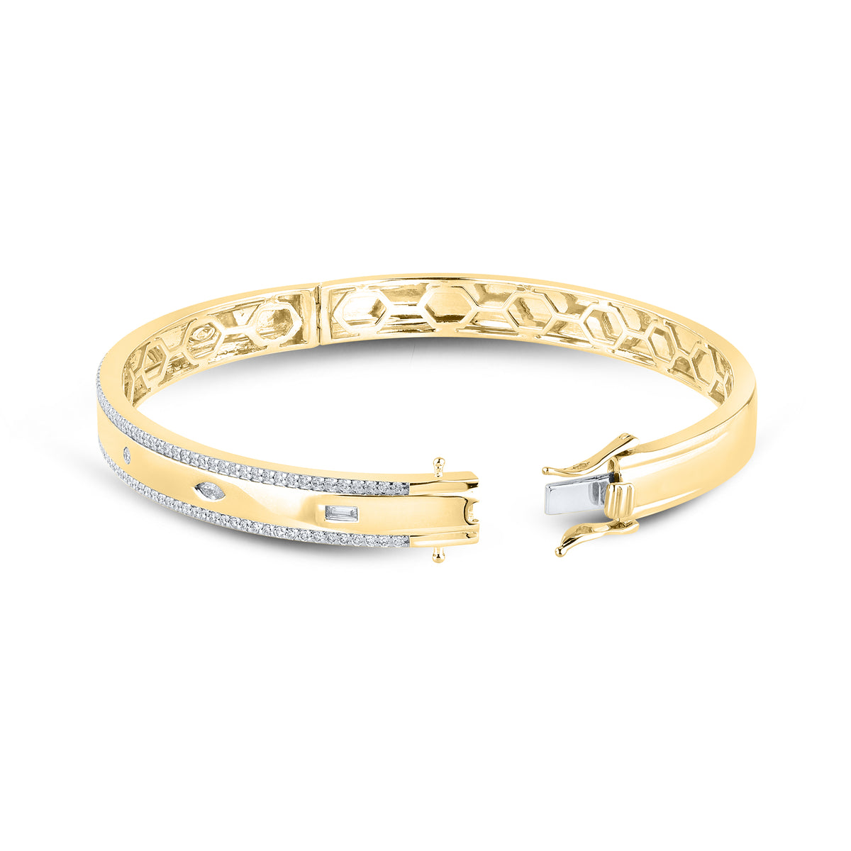 14KT YELLOW GOLD LAB DIAMOND 1.00 CTW BANGLE