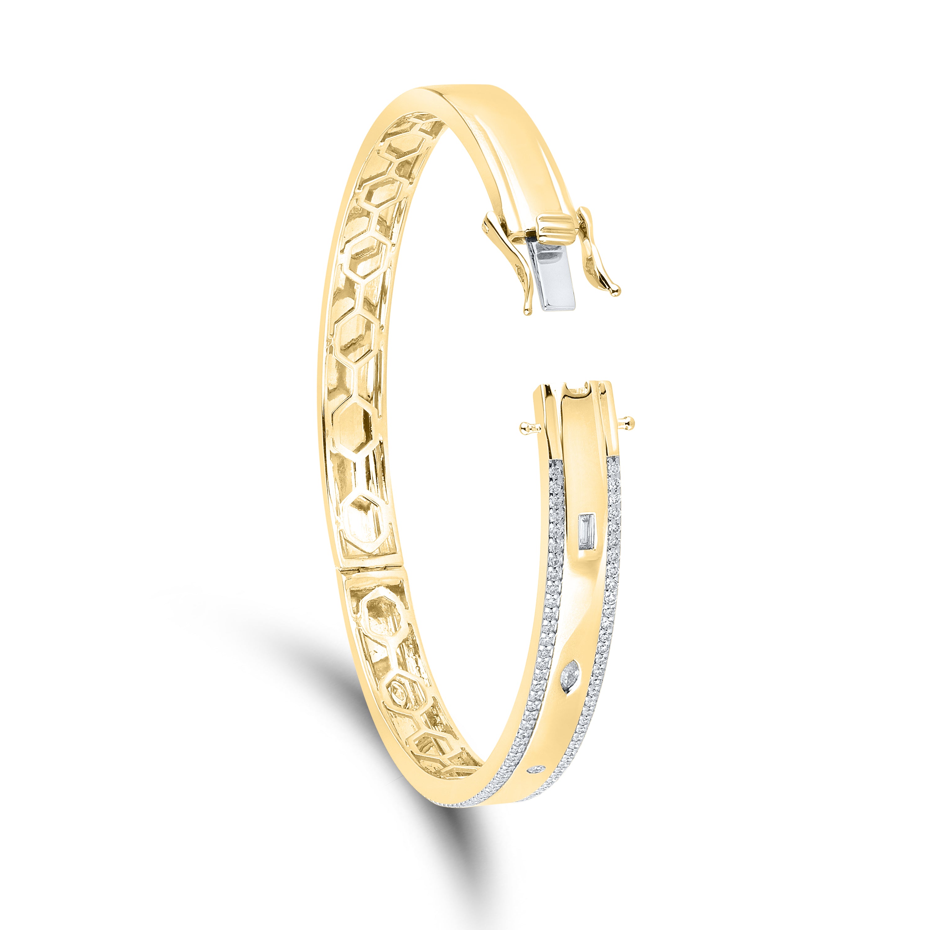 14KT YELLOW GOLD LAB DIAMOND 1.00 CTW BANGLE