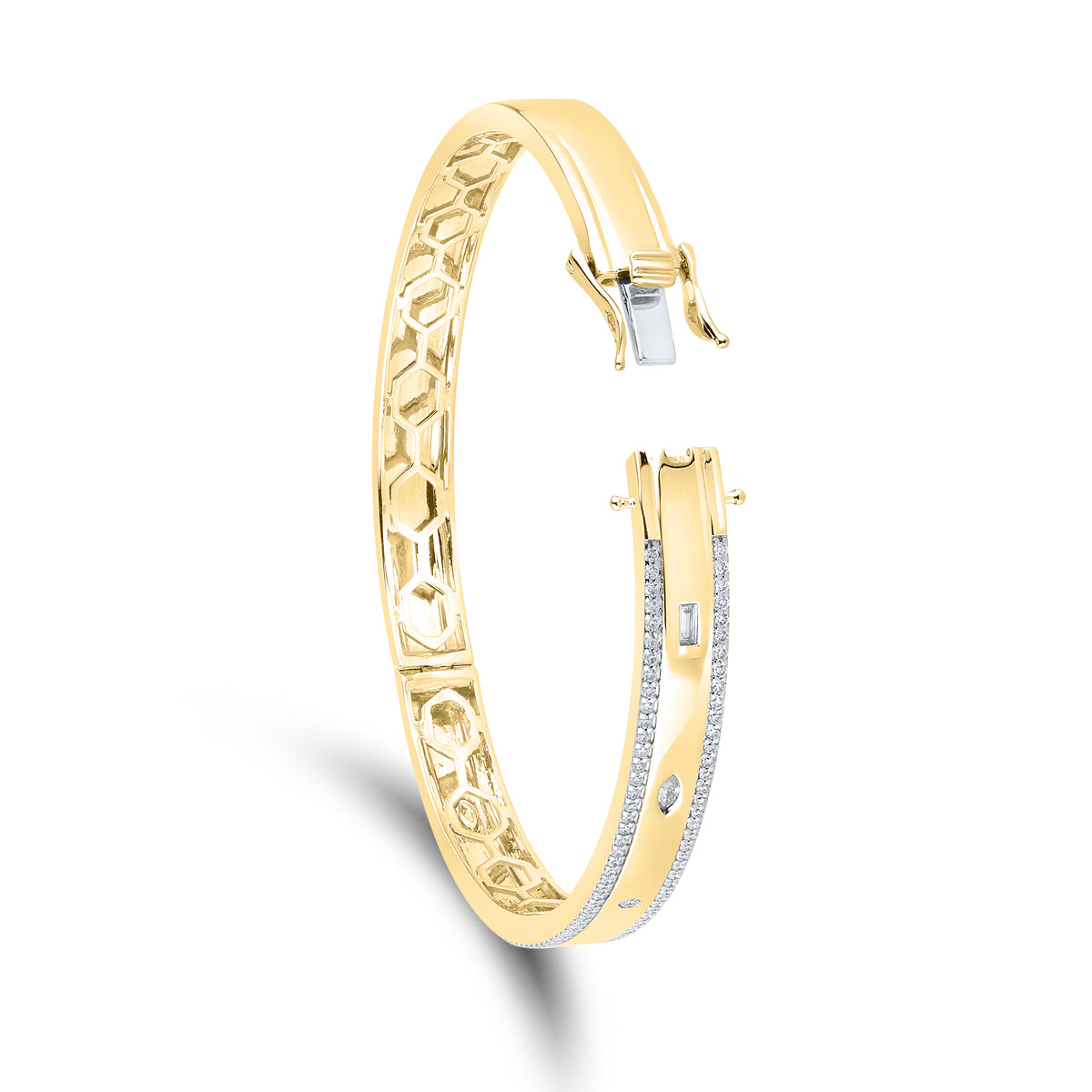 14KT YELLOW GOLD LAB DIAMOND 1.00 CTW BANGLE